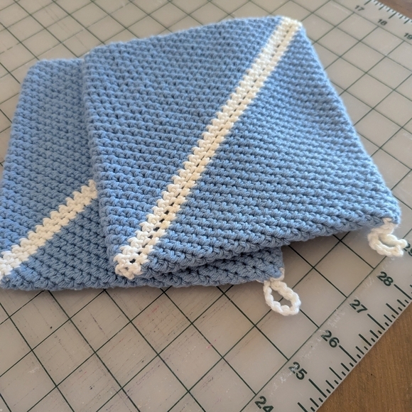 Blue and White Crochet Set - Picture 2 of 2